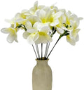10pcs White Artificial Flowers Fake Plumeria Flower with Stems Silk Flower by Unknown
