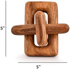 Statue 3 Link Wood Chain Link for Home Decor,Brown Wood Knot Coffee Table Decor, Country Chain Knot Decor,Mom Gifts (5" X 5" X 5") - Image 5