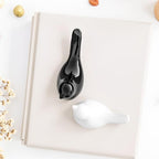 Small Black White Ceramic Bird Statue and Sculpture for Home Decor Accents,Modern Animal Ornaments for Living Room,Bedroom,Coffee Table Centerpiece,Bookshelf,Cabinets,Cute Knick Knacks for Shelves - Image 5