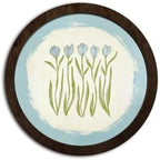 CFFJLHN Spring Tulip Floral Wall Art Decor, Grandmillennial Blue and Green Tulip Flower Botanical Round Hanging Wall Decor for Home Bedroom Living Room Bathroom Gallery, 10x10 Inch by Unknown