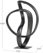 Deco 79 Aluminum Metal Abstract Decorative Sculpture Home Decor Statue, Accent Figurine 8" x 7" x 11", Dark Gray - Image 5
