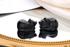 QINJIEJIE 2 in Black Obsidian Cat Crystal Black Cat Gemstones Healing Stone - Image 2