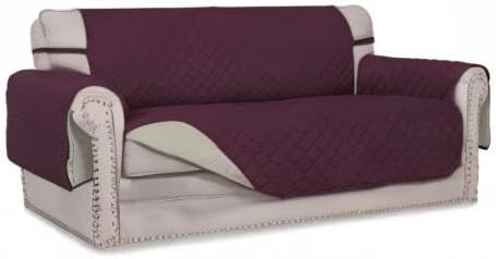 Easy-Going Reversible Couch Cover, 2 Cushion Sofa, Wine/Beige | Oversized - Image 8