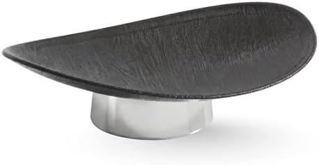12" Modern Decorative Fruit Bowl for Kitchen Counter - Unique Egg-Shaped Pedestal Centerpiece Bowl for Dining Table, Abstract Resin Catchall Key Bowl for Entryway Table, Chic Coffee Table Decor Gift by Unknown
