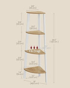 VASAGLE 4-Tier Corner Shelf Stand, Modern Ladder Shelf - Image 3