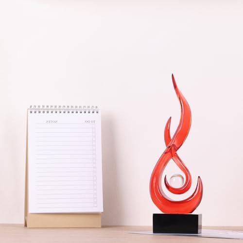Modern Abstract Art Table Decoration,Resin Flame Statue Modern Centerpiece Ornaments for Living Room Great Gift Idea Home Decor,Collectibles (Red) - Image 4
