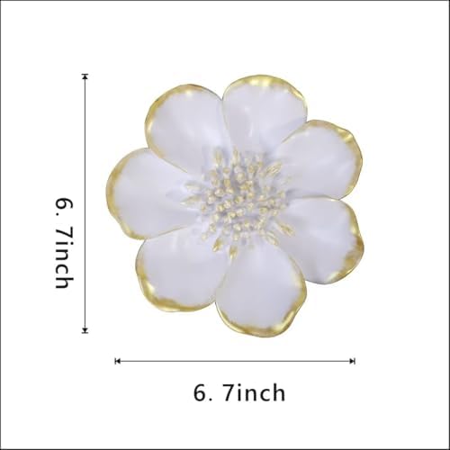 S-MANTIS Vintage Wall Sculpture,Antique Pediment,Hallway Wall Art,Hand Painted Flower Wall Decoration Accent Artworks for Indoor Kitchen Bedroom Living Room Office Outdoor Garden Patio (White) - Image 2