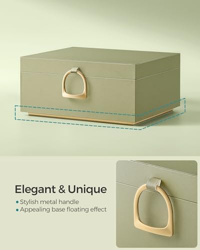 SONGMICS 2-Layer Jewelry Box with Handle, Removable Tray, Floating Effect - Image 3