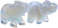 Jovivi 2pcs Opalite Crystal Elephant Decor Carved Gemstones Figurine 1.5'' by JOVIVI