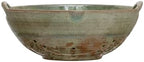 Creative Co-Op Stoneware Berry Bowl with Handles, Aqua Reactive Glaze by Unknown