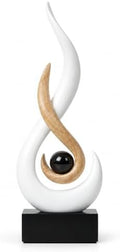 FJS White Abstract Flame Sculpture for Living Room Coffee Table Decor by FJSHomeDecor