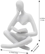 Jinkoozz Reading Women Statue, Thinker Sculptures, Abstract Art Ornament, Modern Aesthetic Figurine Decoration, Suitable for Home Living Room Bedroom Office Shelf Table Desk Bookshelf Decor - Image 6
