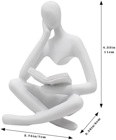 Jinkoozz Reading Women Statue, Thinker Sculptures, Abstract Art Ornament, Modern Aesthetic Figurine Decoration, Suitable for Home Living Room Bedroom Office Shelf Table Desk Bookshelf Decor - Image 6