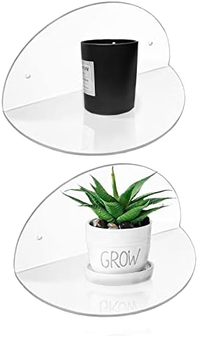 ROYALITA 2-Pack Small Acrylic Shelves Room Decor Floating Shelves, Clear by ROYALITA