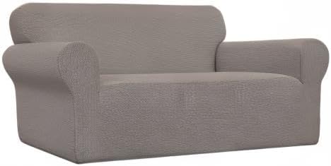 Easy-Going Stretch Loveseat Couch Covers Washable Taupe | 1-Piece Loveseat - Image 9