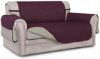 Easy-Going Reversible Couch Cover, 2 Cushion Sofa, Wine/Beige | Machine - Image 10