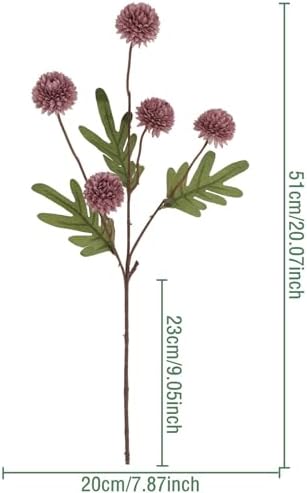 Artificial Flowers for Vase 10 Pcs, 20 Inch Fake Mums with Long Stem Purple - Image 7