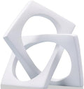 Modern Geometric Sculpture White Knot Statue Decor, Home Bookcase Centerpiece Jax Decorative, Tabletop Sculpture and Figurines, for Home Decor Accent Cube Ornaments by LCCCK