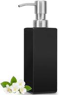 GMISUN Black Soap Dispenser Bathroom, Glass Hand Soap Dispenser with Stainless Steel Pump, 12 fl oz/350ml Refillable Dish Dispensers for Kitchen, Modern Liquid Lotion Bottles for Bathroom Countertop by GMISUN