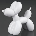 Notakia Creative White Balloon Dog Decor Statue Crafts Living Room Decor Desktop Decorations,Handmade Modern Small Shelf Animal Statue Ornament Home Deco (Big Pure White) by Notakia