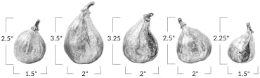 Creative Co-Op Decorative Resin Figs, Silver Finish, Set of 5 - Image 2