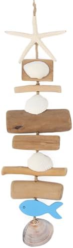 JQAQJU Wooden Fish Driftwood Wall Decor, Starfish Bathroom Decor by JQAQJU