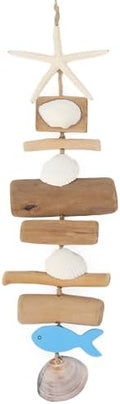 JQAQJU Wooden Fish Driftwood Wall Decor, Starfish Bathroom Decor by JQAQJU