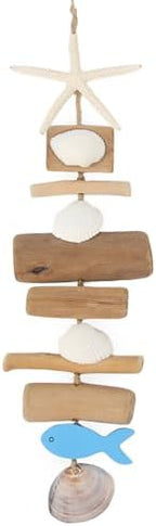 JQAQJU Wooden Fish Driftwood Wall Decor, Starfish Bathroom Decor by JQAQJU