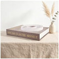 Decorative Book Set with Tray, Linen Coffee Table Books Decor by RolenBox
