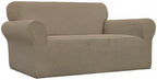 Easy-Going Stretch Oversized Loveseat Couch Covers Washable Tan | 1-Piece Large - Image 9