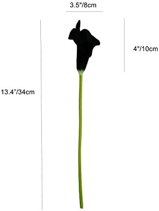 ONLY ART Artificial Black Calla Lily 20pcs – 13.5" PU Faux Flowers with Flexible Stems, Soft Texture, for New Year and Valentine's Day Home, Wedding & DIY Decor - Image 2