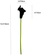 ONLY ART Artificial Black Calla Lily 20pcs – 13.5" PU Faux Flowers with Flexible Stems, Soft Texture, for New Year and Valentine's Day Home, Wedding & DIY Decor - Image 2
