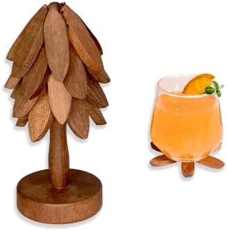 Yuoyar Wooden Tree-Shaped Coasters Set for Coffee Table, Kitchen by YUOYAR