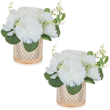 NUPTIO Artificial Flower for Table Centerpieces, Fake Flower in Vase, 2 Pcs by Nuptio