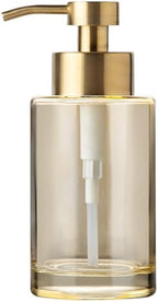Enra Thick Glass Soap Dispenser, Gold Liquid Hand Bathroom Soap Dispenser by Enra