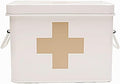 Lassos Boutique Retro Enameled First Aid Box for Medicine Storage and Home Decor with Lid and Removable Tray by Lassos+Boutique