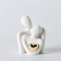 Hugging Couple Statue Ceramic Lover Figurine Home Decor is a Romantic Gift for Her on Wedding Anniversary and Valentines, TV Stand Decoration Knick Knacks for Shelves (M) by GJFASGF