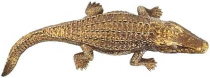 Howard Elliott Collection 52029 Gold Sculptures Antique Crocodile for Home Decoration Statue for Book Shelves, Console Tabels, Entryway, or Any room, Metallic Brassy Gold - Image 6