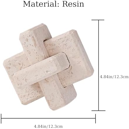 3-Link Knot Resin Travertine Decor, Coffee Table Book Shelf Decoration - Image 5