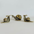 3Pcs Brass Snail Statue Set,Vintage Mini Copper Figurines for Desk Garden by XYLIBLLA
