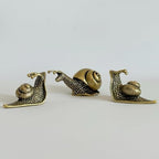 3Pcs Brass Snail Statue Set,Vintage Mini Copper Figurines for Desk Garden by XYLIBLLA