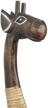 Deco 79 Wood Giraffe Decorative Sculpture Home Decor Statue, Accent Figurine 8" x 4" x 31", Dark Brown - Image 5