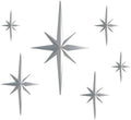 Stylor Mid Century Modern Decor, Mcm Retro 3D Star Art Wall Sculpture, Plastic Starburst Decor, Vintage Celestial Whimsigoth Home Decor Accent. (Set of 6, Silver) by Unknown