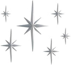 Stylor Mid Century Modern Decor, Mcm Retro 3D Star Art Wall Sculpture, Plastic Starburst Decor, Vintage Celestial Whimsigoth Home Decor Accent. (Set of 6, Silver) by Unknown