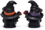 Hodao Halloween Gnomes Decor Indoor Skull Figurines with Witch Hats 2 Pcs - Image 3