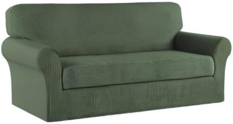 Turquoize Stretch Sofa Slipcover 2 Pieces Sofa Cover Couch Cover - Image 8