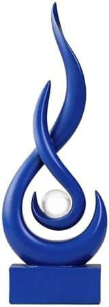 Modern Abstract Art Table Decoration,Resin Flame Statue Modern Centerpiece Ornaments for Living Room Great Gift Idea Home Decor,Collectibles (Pure Blue) by XYQXYQ