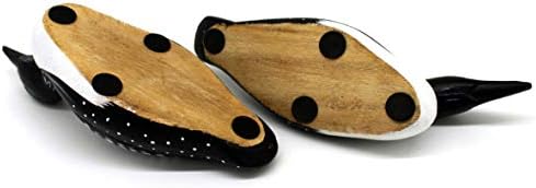CVHOMEDECO. Primitives Hand Engraving and Painted Wood Loons Rustic Figurine Decorative Accent, Set of 2 - Image 7
