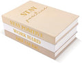 Set of 3 Linen Covered Decorative Books for Home Office Decor by Nichake
