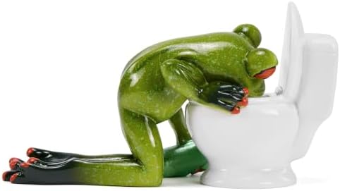 VVGIFTS Frog Figurines Cute Craft Resin Frog Statue for Home Bathroom Decor - Image 2